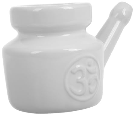Lavado Nasal de Cerámica 350ml en Blanco, Limpiador Nasal | Limpieza Nasal, Riego Manual, Uso en Yoga y Cambios Estacionales, Acabado Elegante y Fácil de Usar