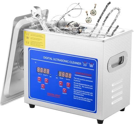 TIEOAXFT 3L Ultrasonic Cleaner Machine Stainless Steel Ultrasonic Cleaning Machine Digital Heater Timer Jewelry Cleaning for Home