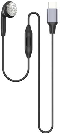 Genérico Auricular Mono de 3.5mm con Chip DAC Digital Tipo-C - Auriculares Manos Libres para Conducción con Controles de Llamada/Música, Micrófono con Cancelación de Ruido y Gancho Auricular Cómodo