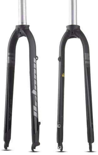 NHPJFDC Fourche Rigide pour VTT 29 Pouces, Fourche pour vélo de Route, Frein à Disque, Fourche Avant en Alliage d'aluminium, Tube Droit 1-1/8, sans Filetage, ultralégère, QR 9 mm, 800 g