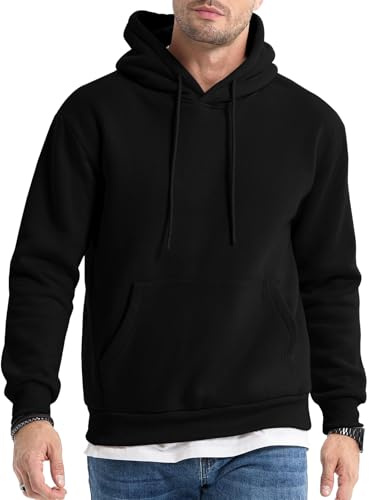 NLAND Sudadera con Capucha de Forro Polar Suave para Hombre Termica Deportiva Manga Larga Hoodie Manga Larga Invierno con Gorro