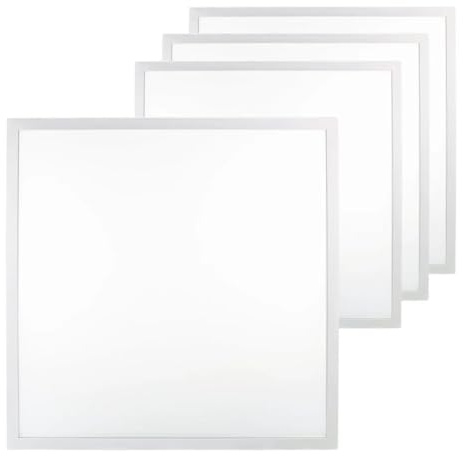 ENOVALITE 4er Pack LED Panel 62x62 cm, 30W 4500lm, 4000K Neutralweiß | 150 lm/W, flimmerfreie Einbauleuchte für Rasterdecke, Bürolampe, Rasterleuchte, mit 230V Netzteil, 620x620x30mm