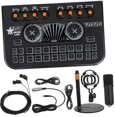 OSALADI Mezclador De Micrófono Equipo De Transmisión En Equipo De Estudio De Música Mezclador De Sonido para Karaoke Mini Mini