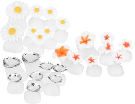 Cabilock 3 Sätze Silikon Zehenspreizer für Pediküre mit Designs Weißes Gänseblümchen Tropfen Weiches Wiederverwendbar Hautfreundlich für Nail Art und Fußnagelpflege