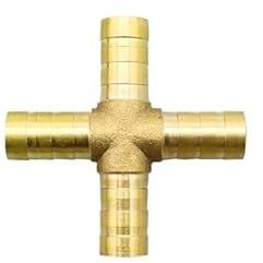 Conector cruzado de cobre for tubería, 1 pieza conexión latón con púas, conector 2, 3 o 4 vías for mangueras mm, 5, 6, 8, 10, 12, 16 y 19, accesorios for tubo agua tipo pagoda (Tamaño 16mm)