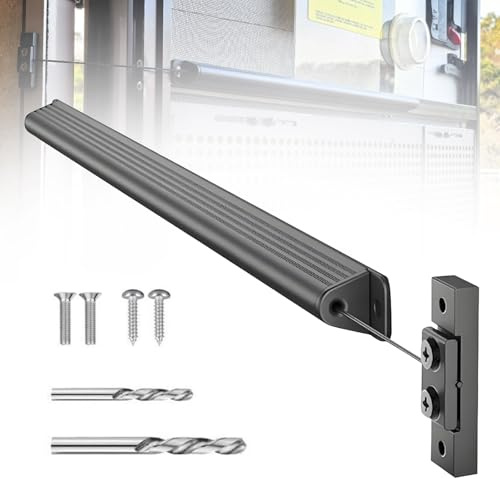 Wohnmobil-Türschließer, Wohnmobil-Türschließer mit Einstellbarer Spannung Automatischer Verschluss Für Fliegengittertür Aluminium Federzuggriff Set für Camper Reiseanhänger