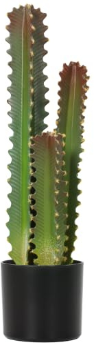 HOMCOM Cactus Artificial 66 cm Planta Artificial con Maceta Verde Grande | Con 3 Hojas, Decoración Interior, Hogar, Oficina, Salón