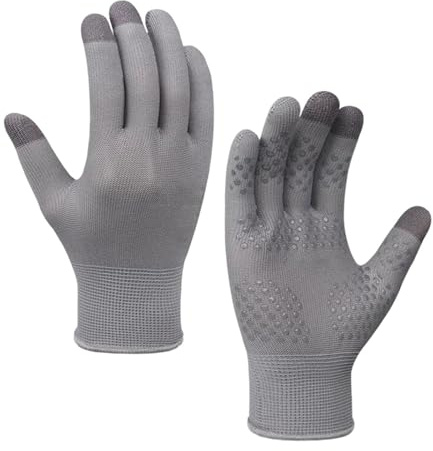 SheerFaring Guantes de Invierno para Pantallas Táctiles, de Ciclismo, Guantes de Escalada, Cálidas para Ciclismo, Gris, Hombres