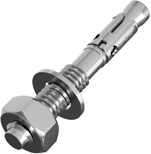 Lumonic 5x Anclaje para cargas pesadas M12 x 115 Galvanizado I Para uso como anclaje metálico, anclaje de perno, anclaje de rayo I Diversos tipos de i