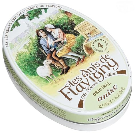 Les Anis de Flavigny French Anise Candy – Anise Flavor Hard Candy, Natural Gourmet Sweets in Classic Reusable Tin, 50g (1.75 oz) Each (Pack of 3)