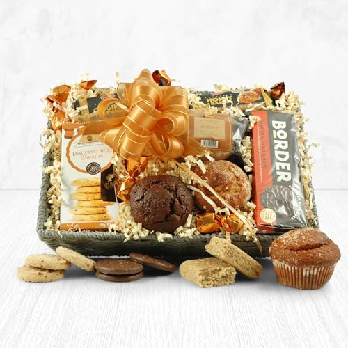 The Muffins, Cookies & Flapjack Selection | Luxury Bakery Food Hamper with Award-Winning Biscuits, Artisan Flapjacks & Belgian Chocolates | Woven Gift Baskets