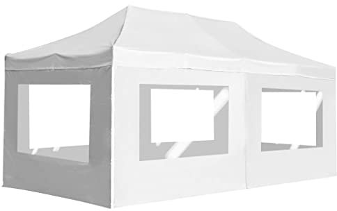 vidaXL Gazebo Professionale Pieghevole Alluminio e Pareti 6x3m Bianco