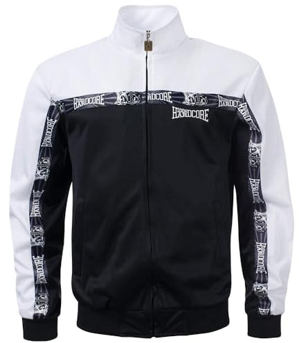 Hardcore - Chaqueta de entrenamiento, color blanco Negro S