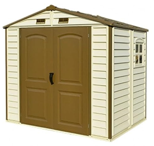 Ezooza Abri de Jardin en PVC StoreAll 245 x 161 cm Couleur Beige et Marron. Garantie 15 Ans