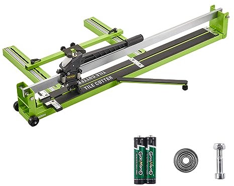 VEVOR Manuelle Fliesenschneidmaschine 1000mm, Fliesen Schneidemaschine Min. Schnittbreite 35mm, Professioneller Fließenschneider Bodenplatte 10cm, Infrarotpostionierung, Bodenfliese, Keramik,16 kg