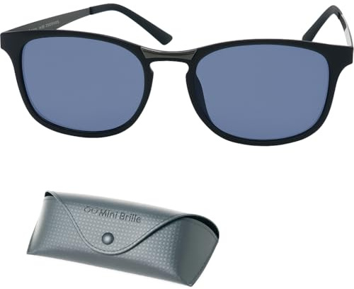 Mini Brille Trend Sonnenlesebrille mit Dioptrien UV400 für Damen und Herren | Getönte Vollgläser, 136 mm Frontbreite und Etui – für Lesemomente bei Sonne.