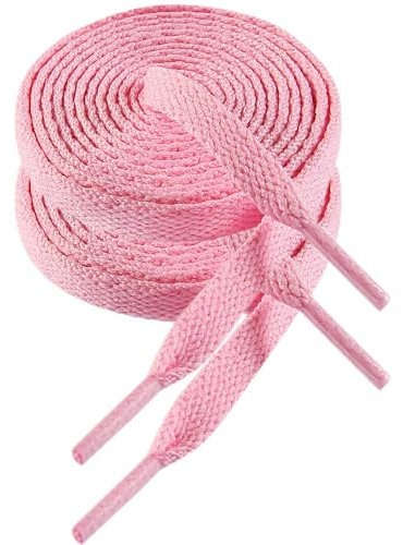 VSUDO 90 cm Lacci per Scarpe Rosa Piatti da Ginnastica, Lacci Sneakers Rosa Larghi 8mm, Light Pink Shoelace, Stringhe Scarpe da Ginnastica, Lacci per Scarpe Sportive di Ricambio (1 Paio-Rosa-090cm)