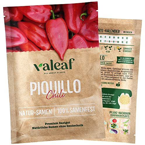 Valeaf Chili Samen Piquillo - Premium Saatgut zur einfachen Anzucht von Chilis von mild bis scharf