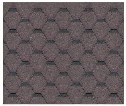 TIMBELA Lot de bardeaux bitumineux Hexagonal Rock H389BROWN, Couleur Marron - Bitume toiture M389 pour Chalet de Jardin