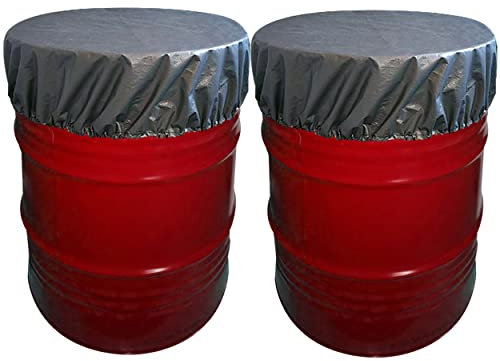 QUICK STAR 2 Stück Fasshaube 60cm Schutzhülle Ölfass Regentonne Stahlfass Fassabdeckung Fass Abdeckung