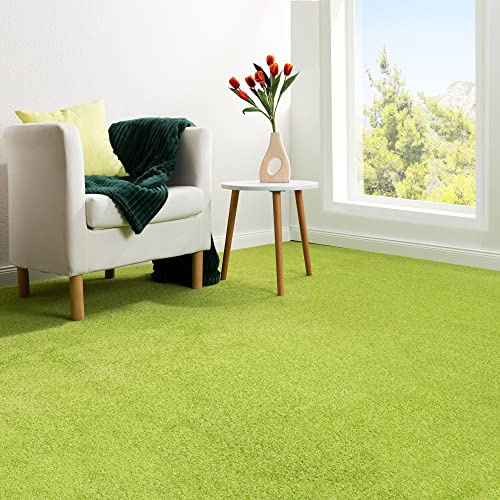 Steffensmeier Teppichboden Ibiza | Auslegware | Kinderzimmer,Wohnzimmer,Schlafzimmer und Jugendzimmer | Grün, Größe: 300x300 cm