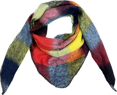 J26 XL Dreiecksschal Winter Unisex Dreieck Schal Karo Wolle Fashion Stola Tuch (Variante 8)