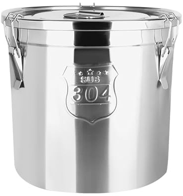EurHomePlus Contenitore per cereali in acciaio inox 304, per alimenti, cucina, con coperchio, per conservare vari alimenti secchi/bagnati (6 L)