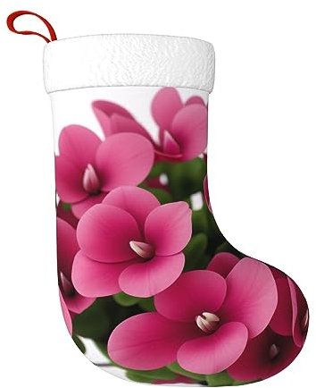 Rote Alpenveilchen Weihnachtssocken, personalisierte Weihnachtsstrumpf-Dekoration, große Kapazität, 45,7 cm, Heim-Kamindekoration, Geschenk, lustige und niedliche hängende Weihnachtsdekorationen
