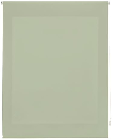 INTERBLIND | Tenda avvolgibile Premium traslucida liscia 140 x 175 cm – misura tessuto 137 x 170 cm – verde pastello – per finestre