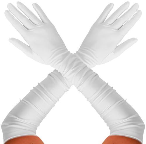 REDSTAR Long Satin Elbow Length Opera Gloves for Women - Ladies Long Evening Gloves Fancy Dress for Prom Accessories, Bridal Fancy Dress - 1920s Accessories for Women Flapper Costume