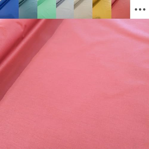 Generisch Tischdeckenstoff beschichtet - Baumwolle Stoff Meterware, wasserabweisender Baumwollstoff, abwaschbare Popeline Uni Webware *Ab 50 cm, Farbe: 011 lachs