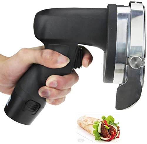 MLUENF Macchina Solida, Coltello Elettrico per Kebab Affettatrice Professionale per Kebab in Acciaio Inossidabile Affettatrice per Kebab La taglierina per Kebab può Regolare Lo Spessore - Nero