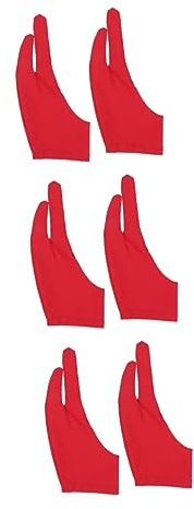 Healeved 6pcs Drawing Glove for Artist Two Finger Half-Finger Glove Comfort Spandex Protects Tablet Surface