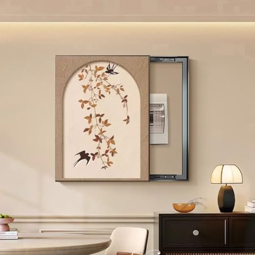 cache tableau electrique decoratif Couvercle De Boîte À Fusibles Décoratif Pour Armoire, Boîte De Distribution, Cache-peintures Pour La Décoration Du Salon/chambre/cuisine/bureau(L push-pull,30x40cm/1
