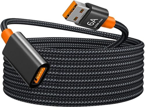 AYMBH 1.5M 6A USB 3.0 Extension Cable - Male to Female High-Speed Data Transfer Cord | Super Fast Charging | Compatible with Computer, Camera, TV, Printer & Charger | Durable Woven Nylon Design