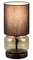lightling Tischlampe Elia, mit Schnurschalter, IP20 Indoor, Glas in grün, exkl. 1 x E27 max. 40W, schwarz matt