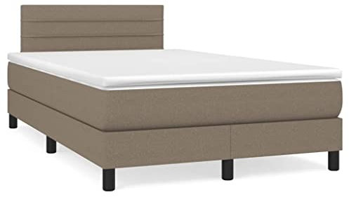 qohoio Boxspringbett mit Matratze & LED Bett Mit Bettkasten Bett Boxspringbett Betten Boxspringbett Mit Matratze Taupe 120x190 cm Stoff - 3270050