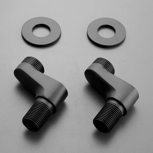 BiaoTeng Adaptador de Grifo 1/2 a 3/4 Latón, 2 Piezas Adattatore 1/2-3/4 Rubinetto Bagno Mate Negro