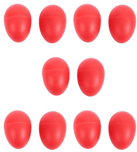 PAGJHRFJG 5 Paar Kunststoff Percussion Musical Ei Maracas Shaker Rot