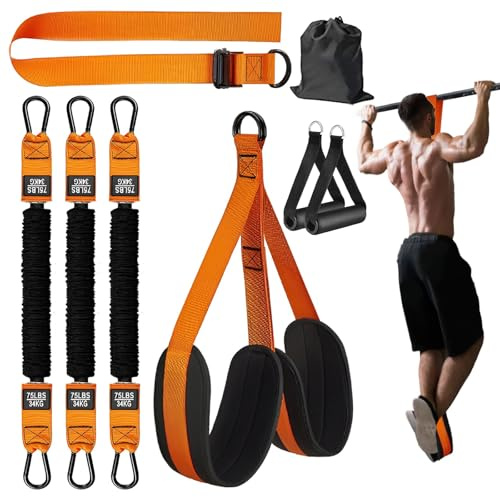 Pull Up Assistance Bands, Resistance Band for Pull Up Bar Workout, 8PCS Pull Up Bands Set for Enhanced Strength Training, Muscle Training, Back, Arm, with Feet Rest for Men Women, Adjustable