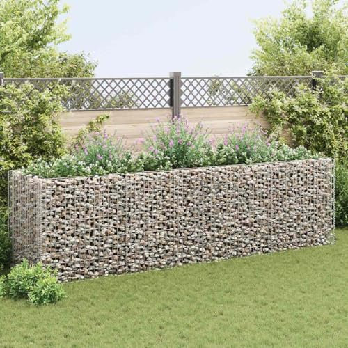Tomostar Panier de Gabion, Gabion pour Pierre Panier à Pierre Lit surélevé à Gabion Acier 360x90x100 cm