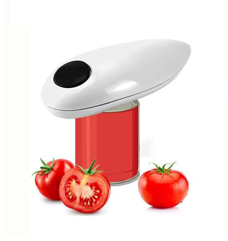 Abrelatas eléctrico, abrelatas One Touch, rotación automática de 360°, abridor de conservas con función de inicio y parada, adecuado para la mayoría, variedad de botellas