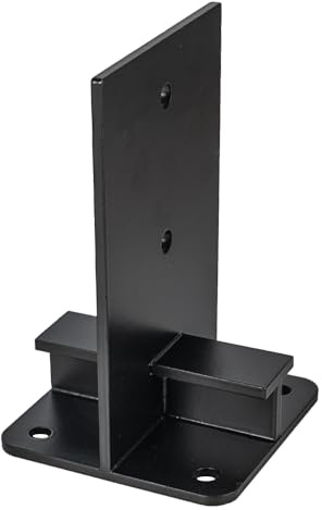 Heavy Duty Black Galvanised Internal Bolt Down Pergola Post Support - Internal Post Anchor - Internal Post Bracket Base (100mm - 4x4)