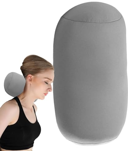 Microbead Roll Pillow, Extra Soft Microbead Travel Neck Support Pillow, Cylinder Bean Bag Throw Pillows, Comfort Squish Tube Bolster Cushion, Cervical Back Head Support Neck Pillows for Home