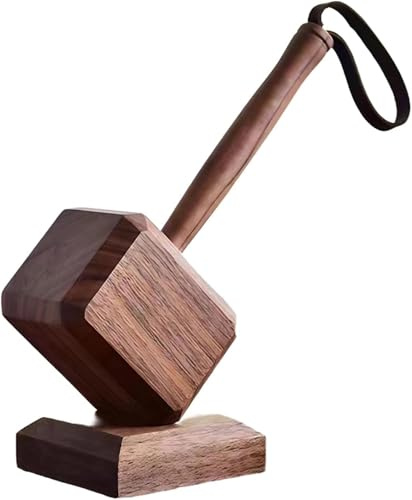 Beer Opener Hammer with Built-in Magnet, Wooden Decorative Bottle Opener for Home Bar and Kitchen, for Beer Lovers