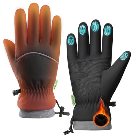 Werfunee Winterhandschuhe Wasserdicht Winddicht rutschfest Sporthandschuhe | Herren Damen Thermo für Radfahren, Laufen, Skifahren, Wandern