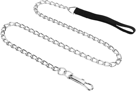Metal Dog Leash, 3.93ft/1.2m Durable Chain Dog Leash, Adjustable Chain Leashes with Soft Handle, Sturdy Pet Leashes for Walking, Training and Control