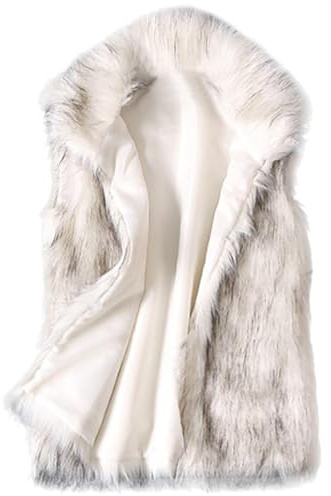 Generisch Fellweste Damen Lang Weste Pelz Kunstfell Wärmeweste Winter Damen-Westen Elegant Jacke Ärmellos Pelzmantel Einfarbig Longweste Damen Kunstpelz Winterjacke Outdoor Plüschjacke Leicht Casual