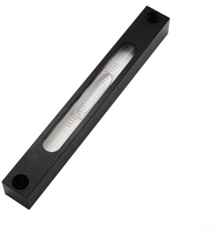 Metal Level with Glass Tube for Precision Alignment - 150mm Aluminum Alloy Level for Machinery Equipment, Accuracy 4''/2mm, Waterproof and Rust-Resistant(Black and White)