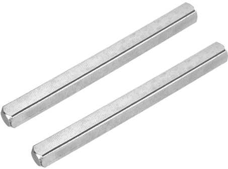 sourcing map 2Pcs Door Knob Spindle, 100mm x 8mm Spare Door Handle Spindle Bar, Vintage Straight Knob Replacement Parts for Mechanical Locks, Silver Tone